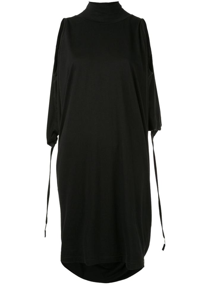 Taylor Controlled Turtleneck Draped Dress - Black