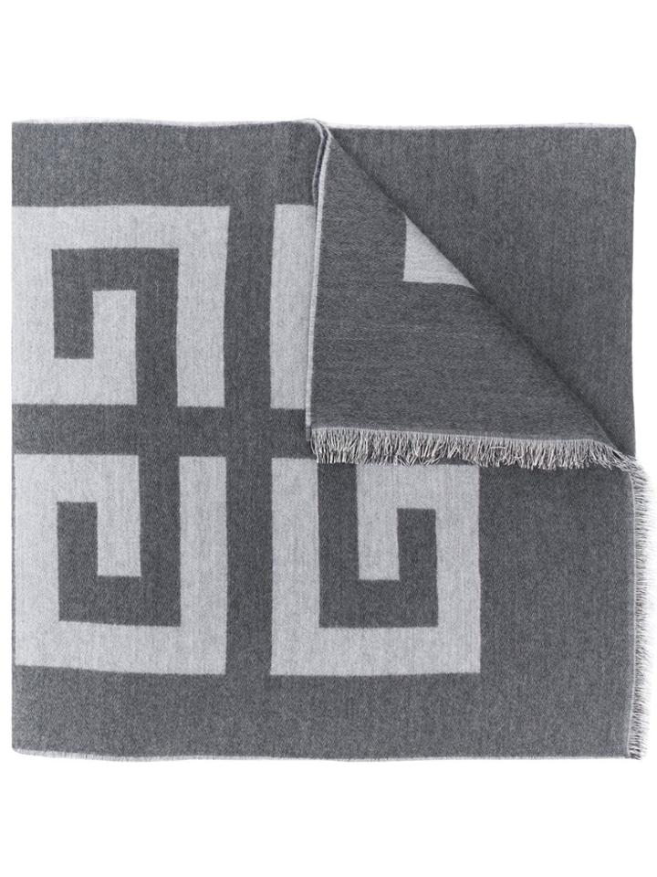 Givenchy Logo Printed Scarf - Grey