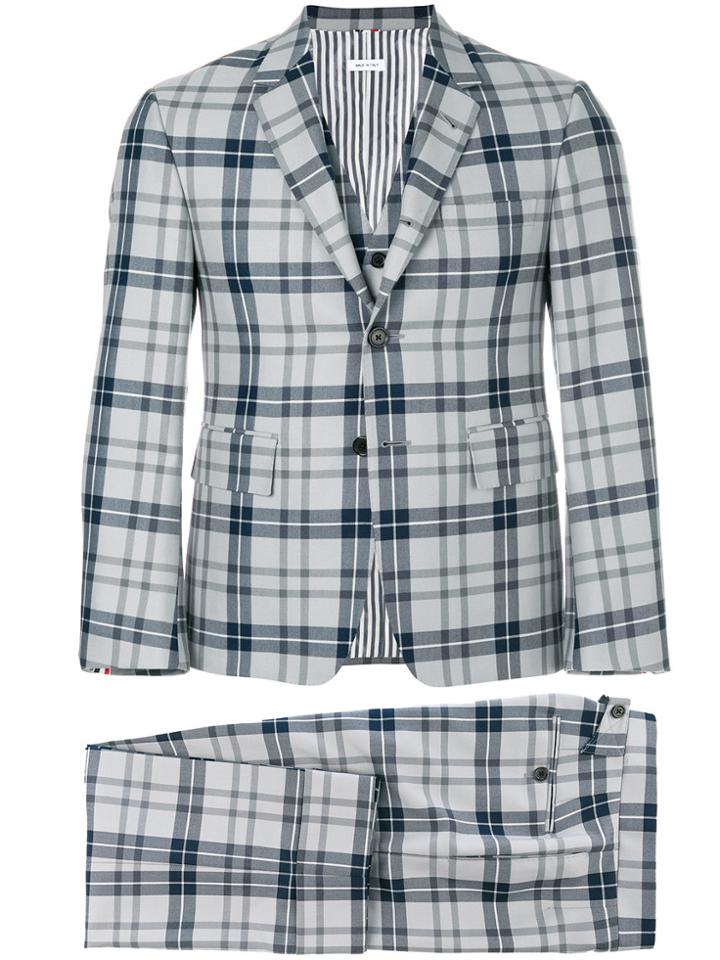 Thom Browne Classic Suit With Tie-in Thom Browne Tartan School Uniform