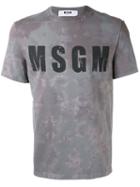 Msgm - Logo Print T-shirt - Men - Cotton - L, Grey, Cotton