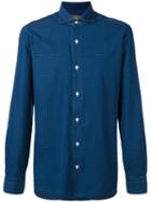 Barba - Textured Shirt - Men - Cotton - 44, Blue, Cotton