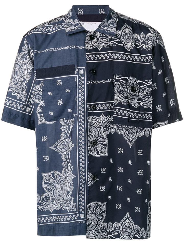Sacai Bandana Print Shirt - Blue