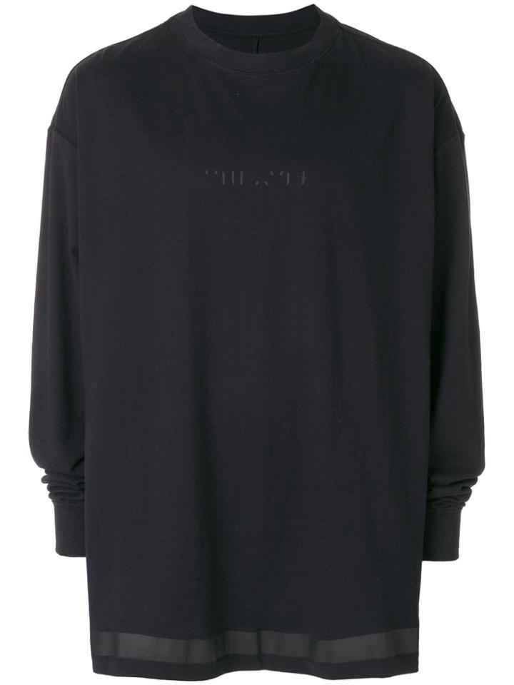Unravel Project Striped Hem Sweatshirt - Black