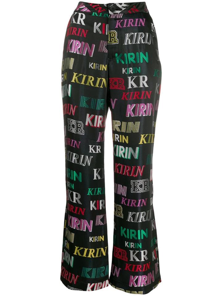 Kirin Logo Print Pyjama Trousers - Black