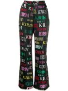 Kirin Logo Print Pyjama Trousers - Black