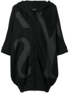 Y's Large Logo Oversized Hoodie - Black