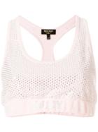 Juicy Couture Swarovski Embellished Velour Crop Top - Pink & Purple