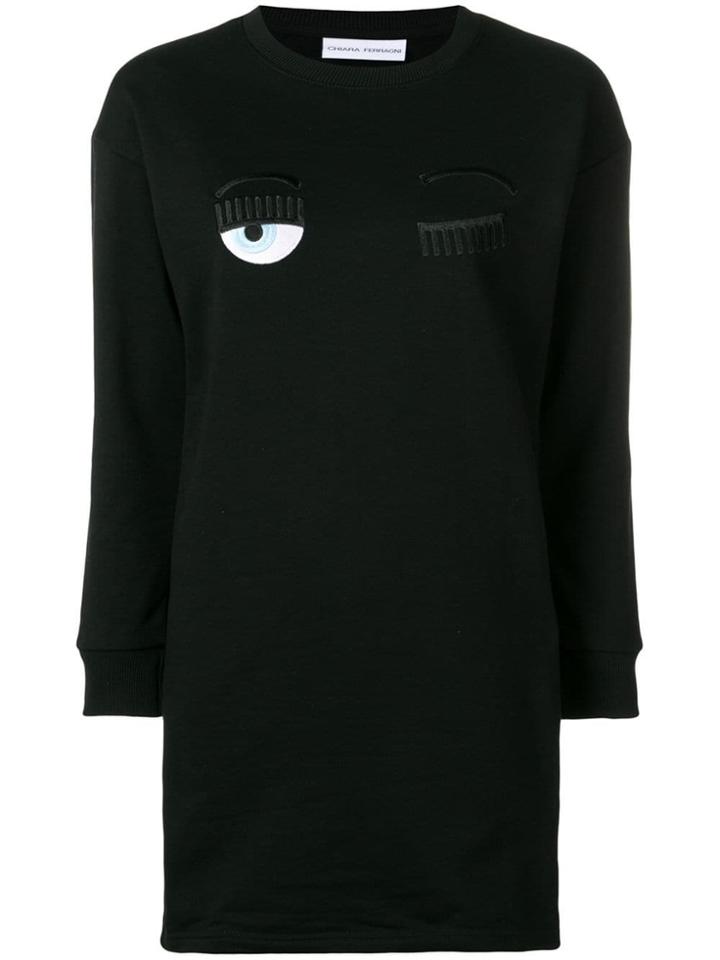 Chiara Ferragni Flirting Eyes Sweatshirt Dress - Black