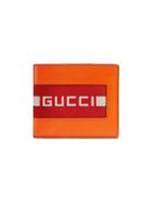 Gucci Gucci Stripe Leather Wallet - Orange