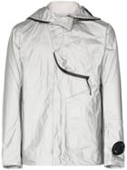Cp Company Zip-up Lens Insert Hooded Jacket - Silver