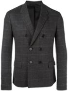 Neil Barrett Double Breasted Blazer, Men's, Size: 48, Brown, Polyamide/polyester/spandex/elastane/virgin Wool