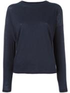 Vince Ribbed Trim Sweatshirt, Women's, Size: Small, Blue, Cotton