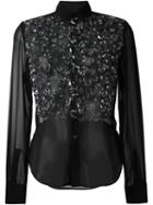 Comme Des Garçons Noir Kei Ninomiya Pvc Appliqué Sheer Shirt, Women's, Size: S, Black, Polyester/pvc