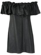 Andrea Bogosian Ruffled Leather Dress - Black