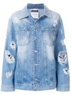 Moschino Distressed Effect Denim Jacket - Blue