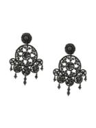 Oscar De La Renta Beaded Dreamcatcher Earrings - Black