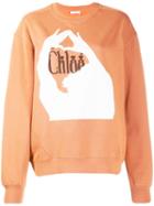 Chloé Logo Print Sweatshirt - Brown