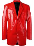 Moschino Vintage Faux Leather Blazer - Red