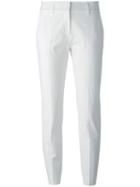 Piazza Sempione Cropped Tailored Trousers, Women's, Size: 42, White, Cotton/spandex/elastane/acetate/polyester