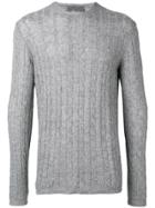 Obvious Basic Slim-fit Knitted Sweater - Grey