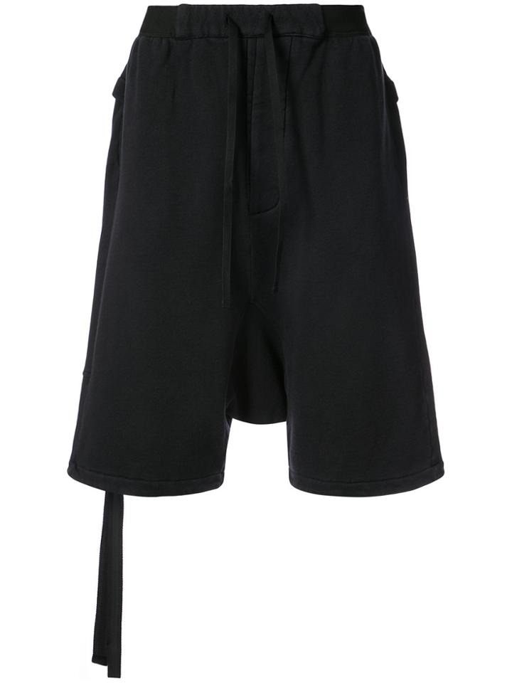 Unravel Project Relaxed Fit Drop Crotch Shorts - Black