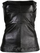 Rick Owens Leather Strapless Top - Black