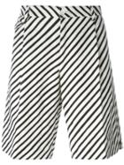 Dolce & Gabbana Striped Shorts, Men's, Size: 48, Black, Hemp