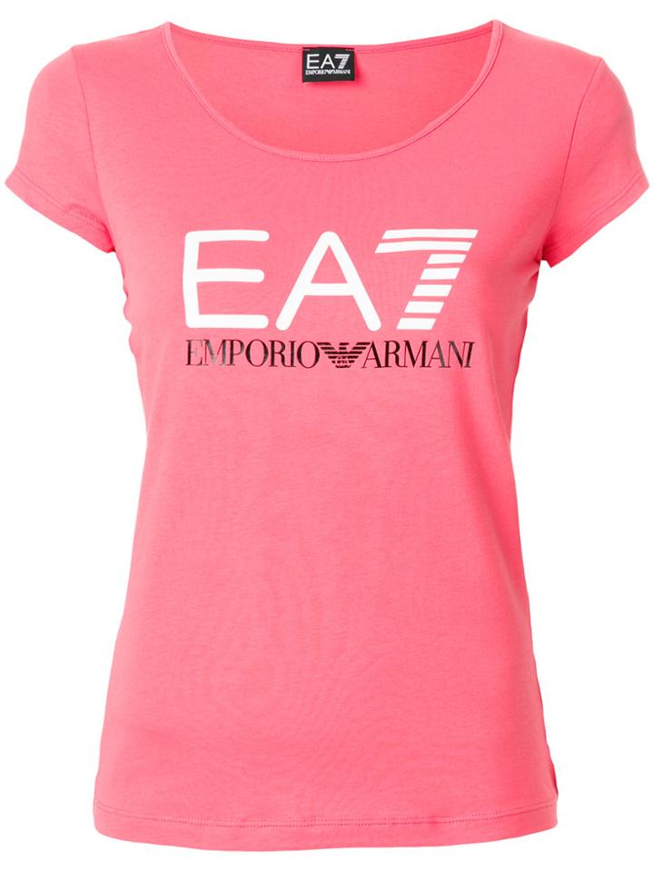 Ea7 Emporio Armani Logo Print T-shirt - Pink & Purple