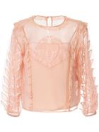 Red Valentino Ruffled Lace Blouse - Pink & Purple