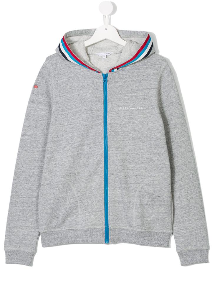 Little Marc Jacobs Ribbon Stripe Hoodie - Grey