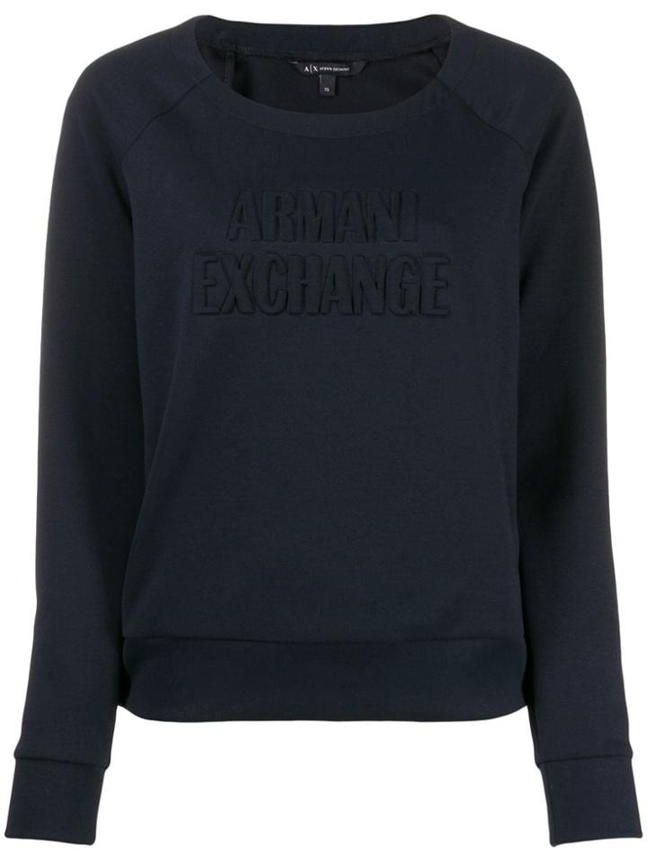 Armani Exchange Logo Embossed Jumper - Blue