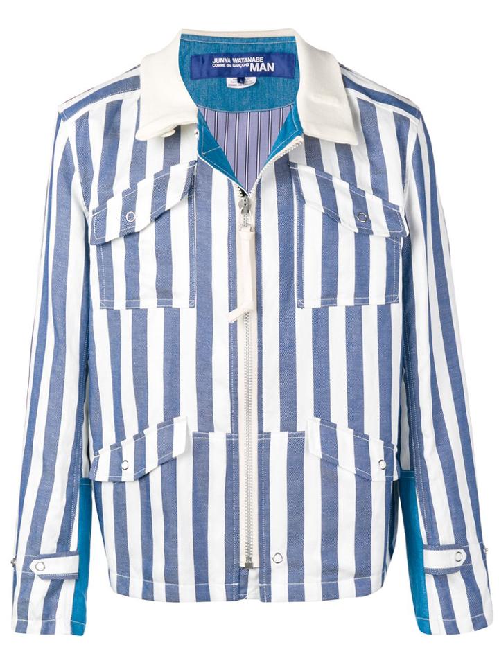 Junya Watanabe Man Striped Jacket - Blue