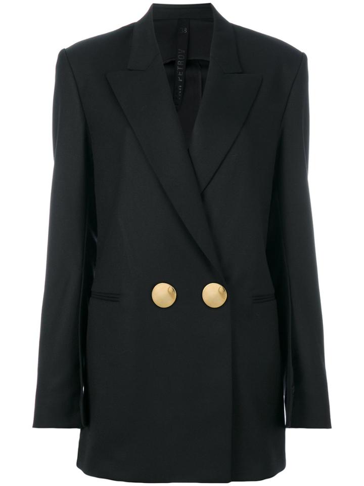 Petar Petrov Oversized Button Blazer - Black