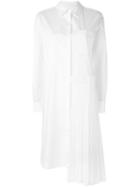 Dkny Pleated Panel Shirt Dress, Women's, Size: M, White, Cotton/spandex/elastane