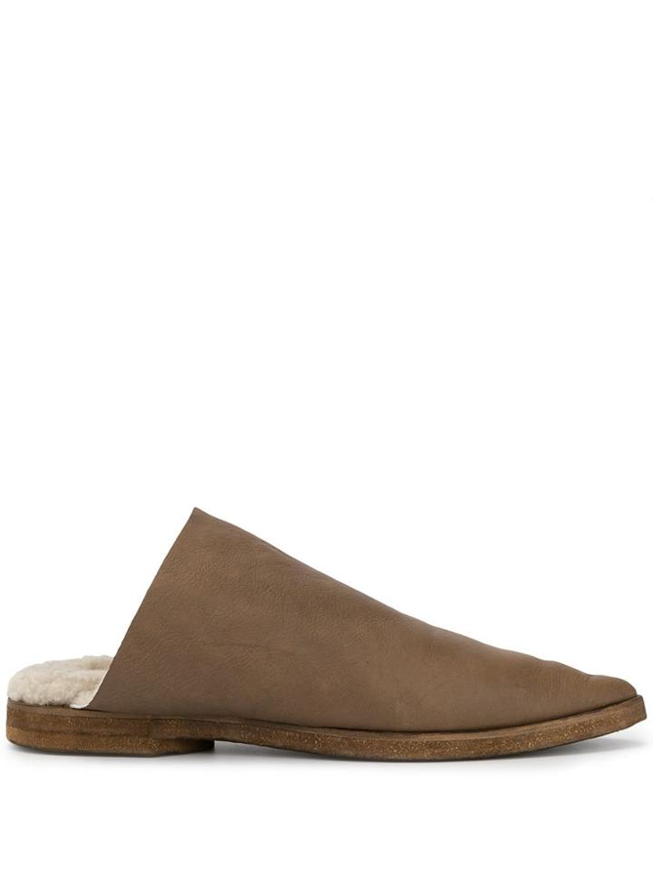 Uma Wang Fleece Lined Slippers - Brown