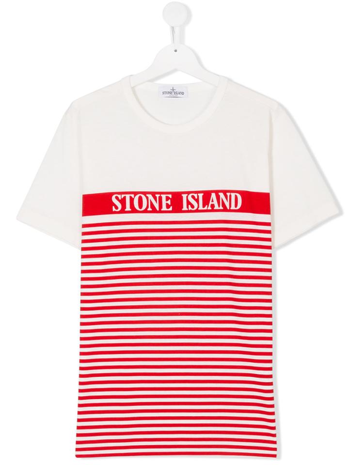 Stone Island Junior Teen Logo Print T-shirt - Red