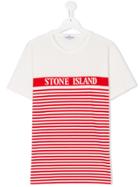 Stone Island Junior Teen Logo Print T-shirt - Red