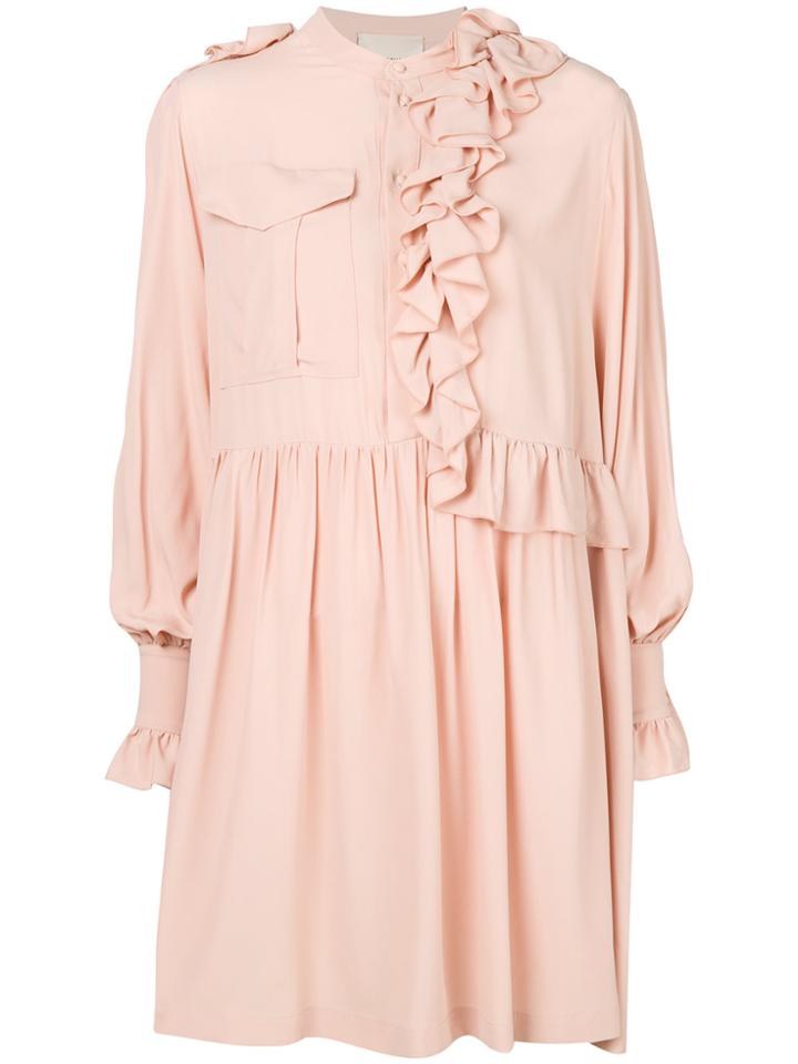 Erika Cavallini Ruffled Shirt Dress - Nude & Neutrals