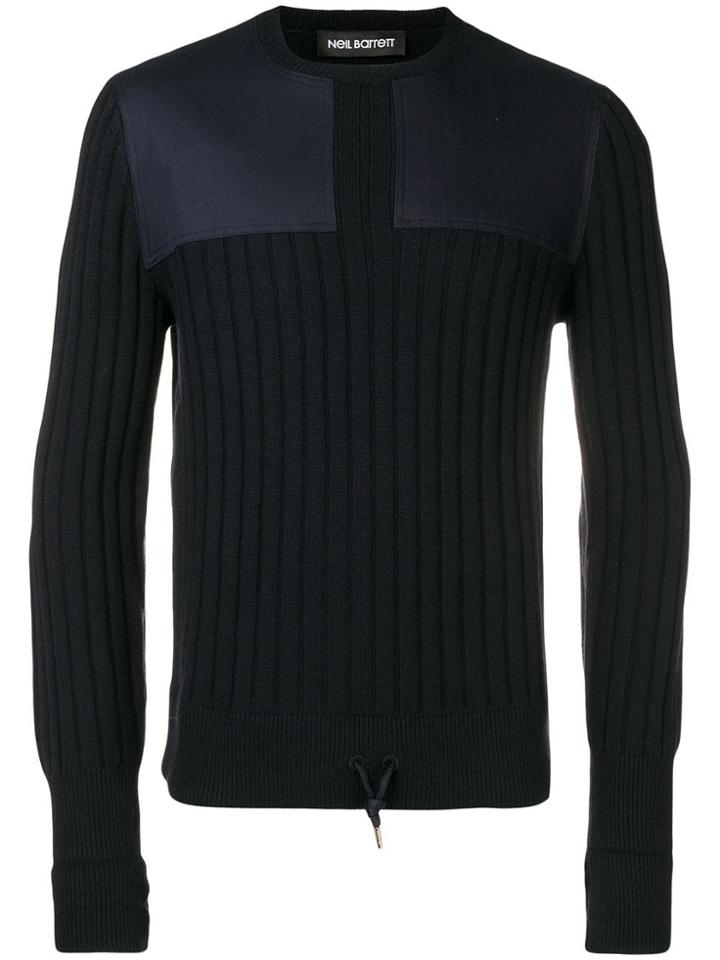 Neil Barrett Geometric Insert Jumper - Blue