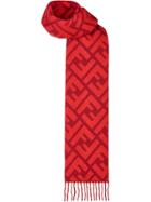 Fendi Ff Logo Long Scarf - Red