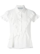 Iro Ruffled Shortsleeved Blouse, Women's, Size: Xs, White, Cotton
