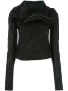 Rick Owens Biker Jacket, Women's, Size: 44, Black, Cotton/calf Leather/cupro/virgin Wool