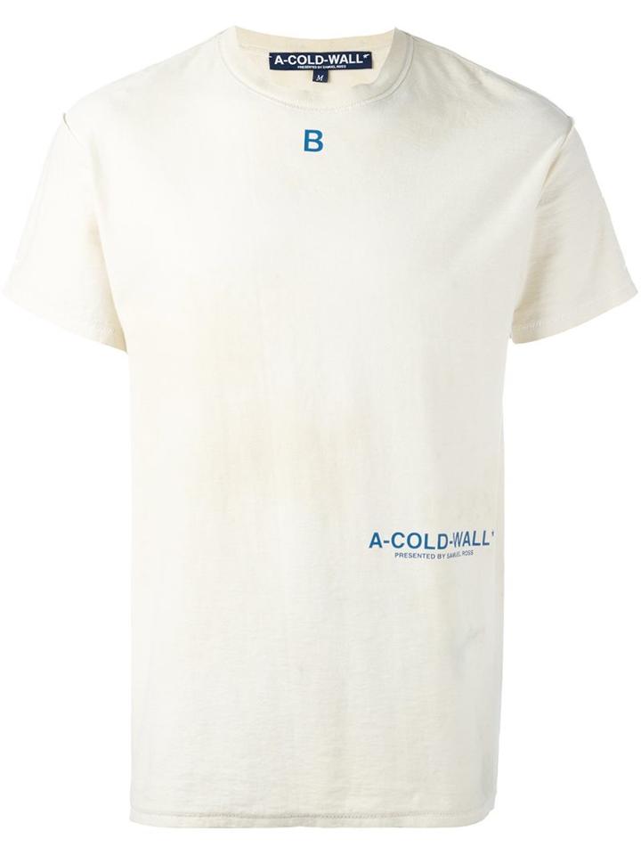 A-cold-wall* Logo Print T-shirt, Men's, Size: Large, Nude/neutrals, Cotton