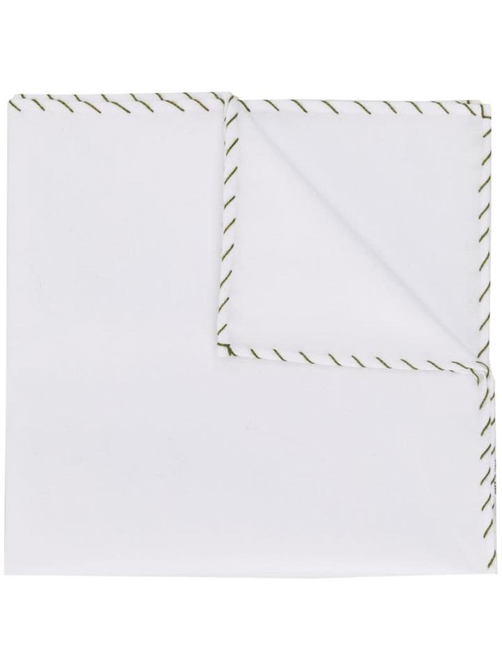 Brunello Cucinelli Striped Edge Cravat - White
