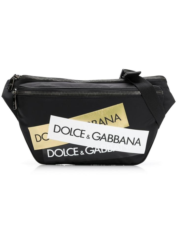 Dolce & Gabbana Logo Tape Belt Bag - Black