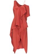 Kitx Diversity Spiral Draped Silk Dress - Red