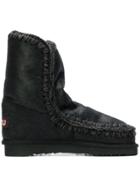 Mou Whipstitched Ankle Boots - Black