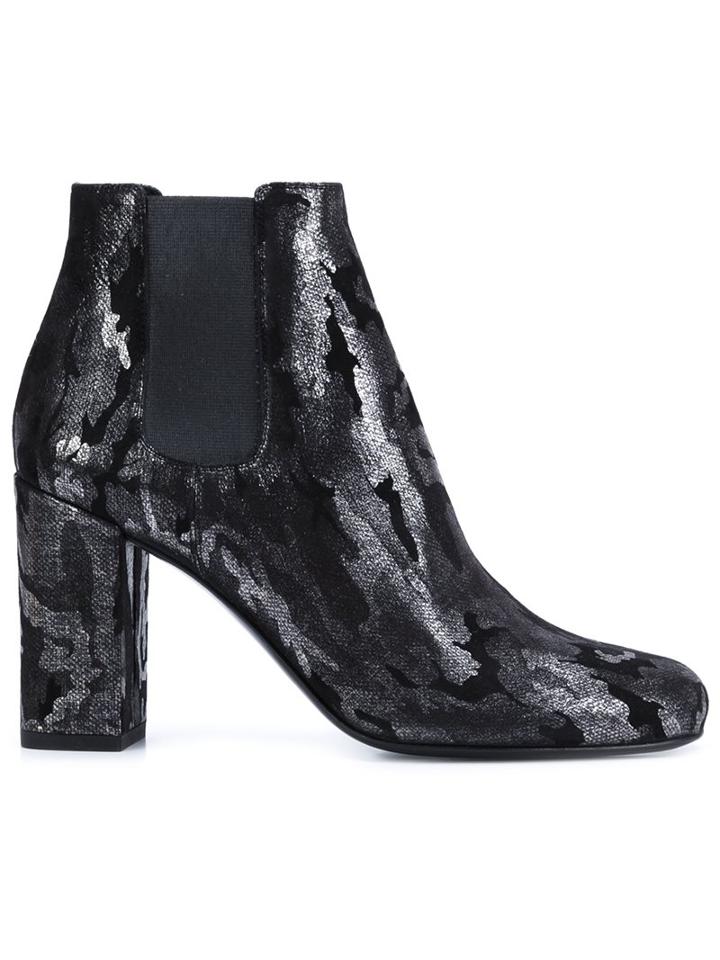 Saint Laurent Camouflage Ankle Boots