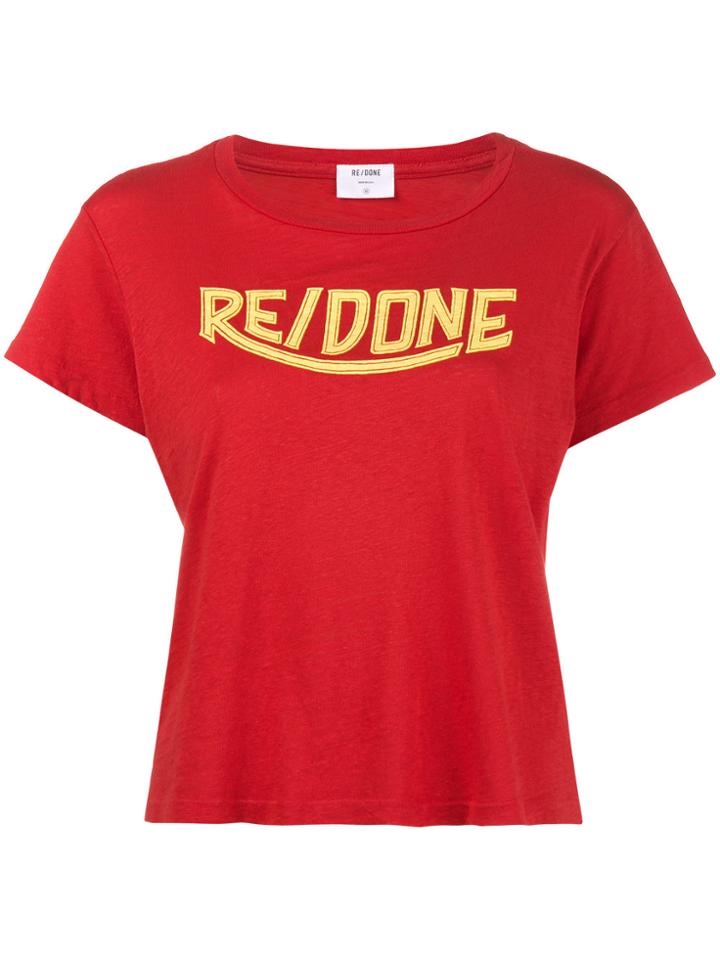 Re/done 1970s Logo Print T-shirt - Red