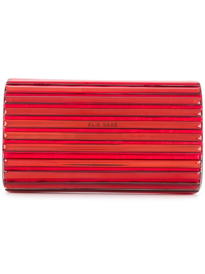 Elie Saab Metallic Clutch Bag - Red